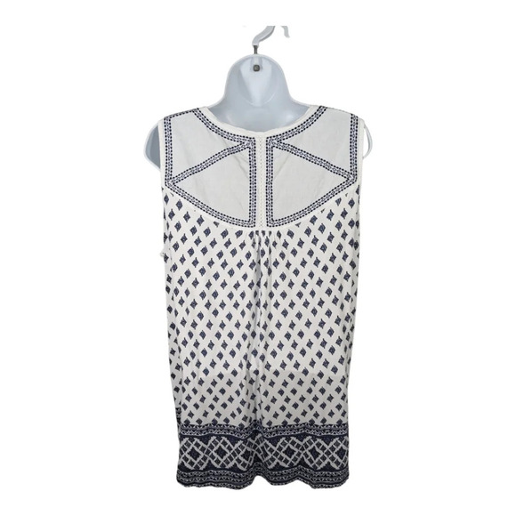 Dalia Sleeveless Top Lace Embroidery Stretchy Blue/White XL - Picture 5 of 8